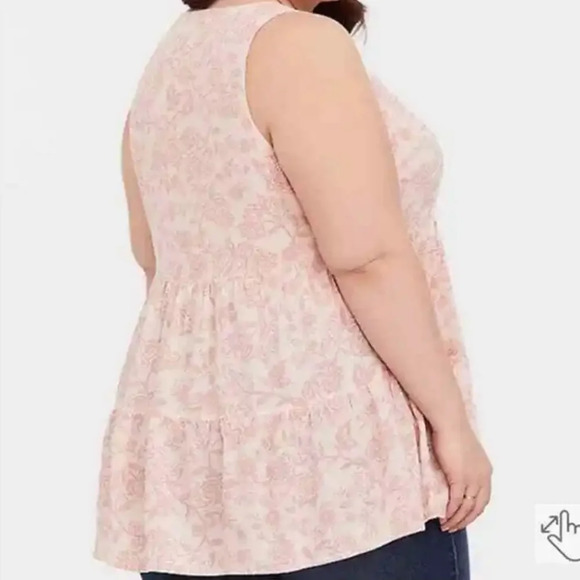 Torrid Foral Chalis tiered Babydoll top torrid SZ 1 - Picture 2 of 9